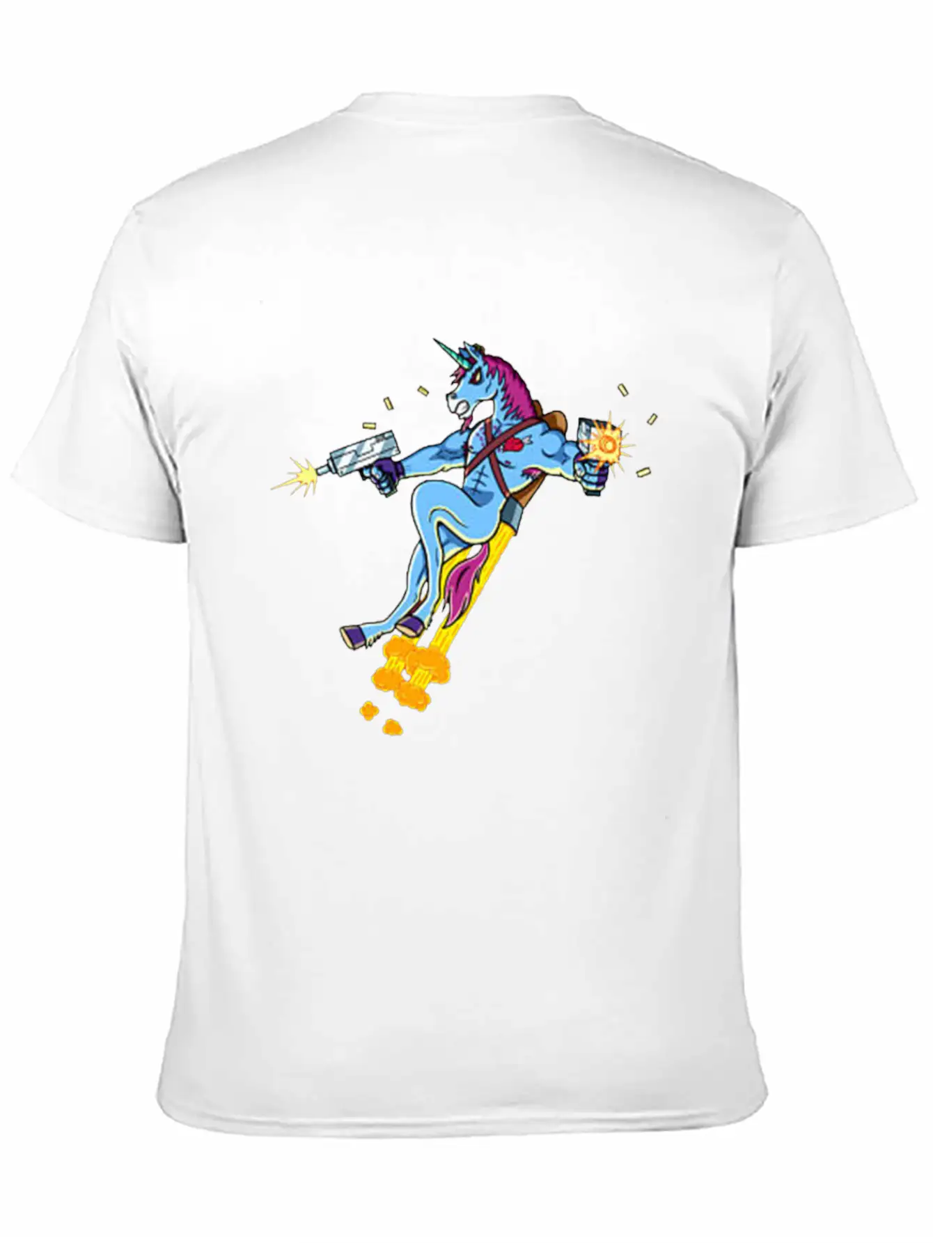 Unicorn Shooting Gun Casual Graphic T-Shirt – Simple And Comfortable Daily Wear