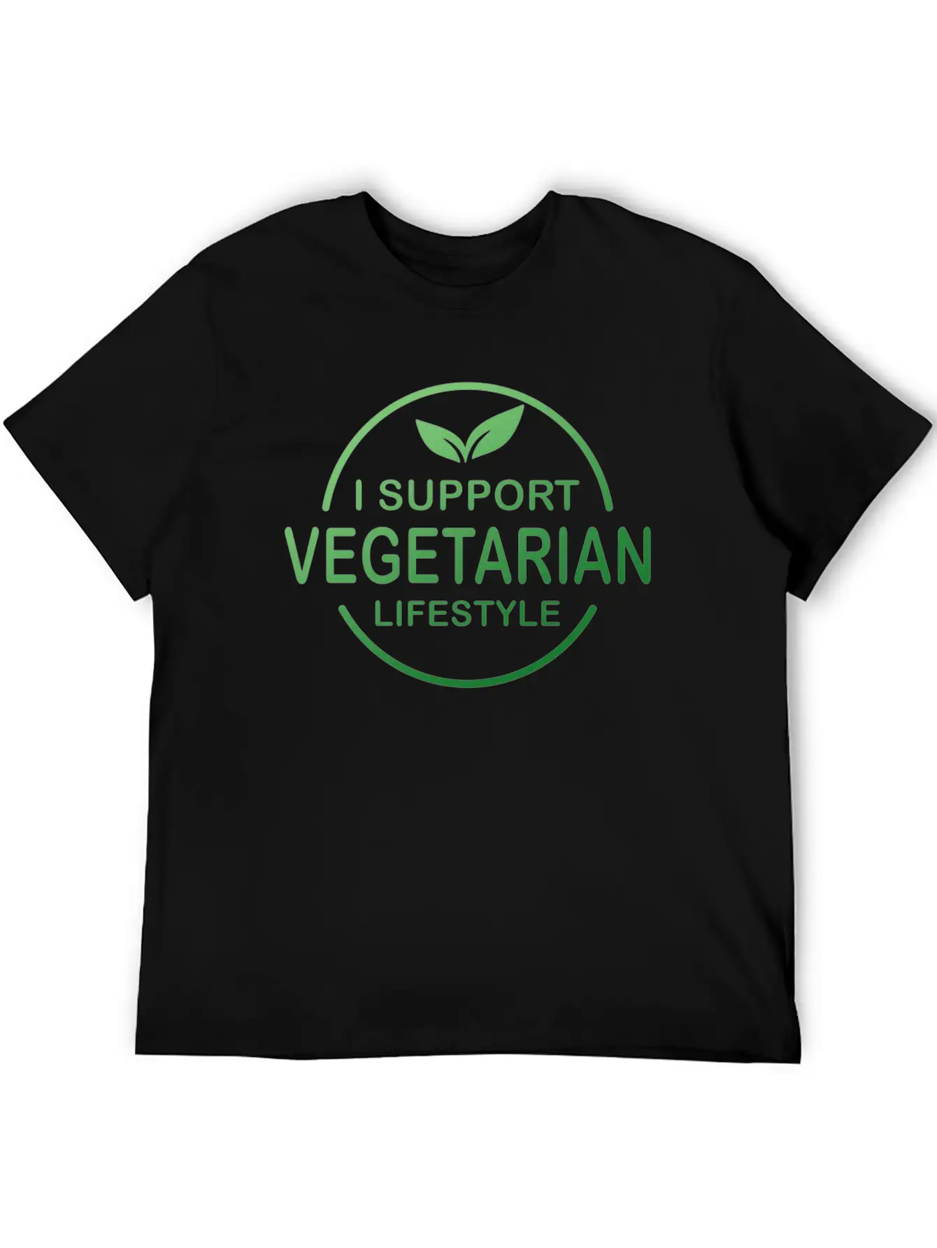 Vegetarian Gift I Support Vegetarian Lifestyle Casual Graphic T-Shirt – Simple And Comfortable Daily Wear