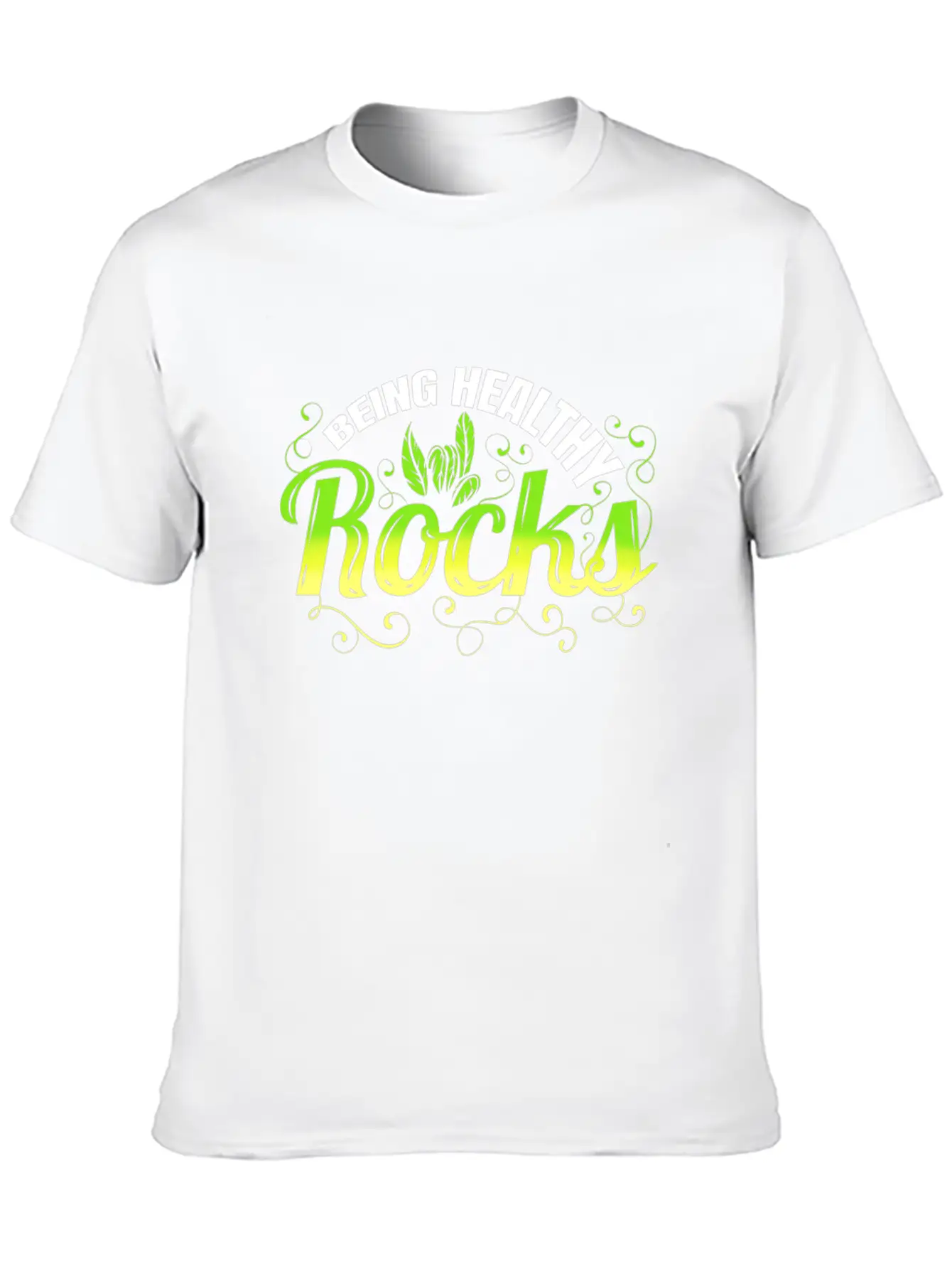 Vegetarian Pun - Being Healthy Rocks - Go Vegan Essential Unisex Summer Tee – Soft Cotton Casual Fit
