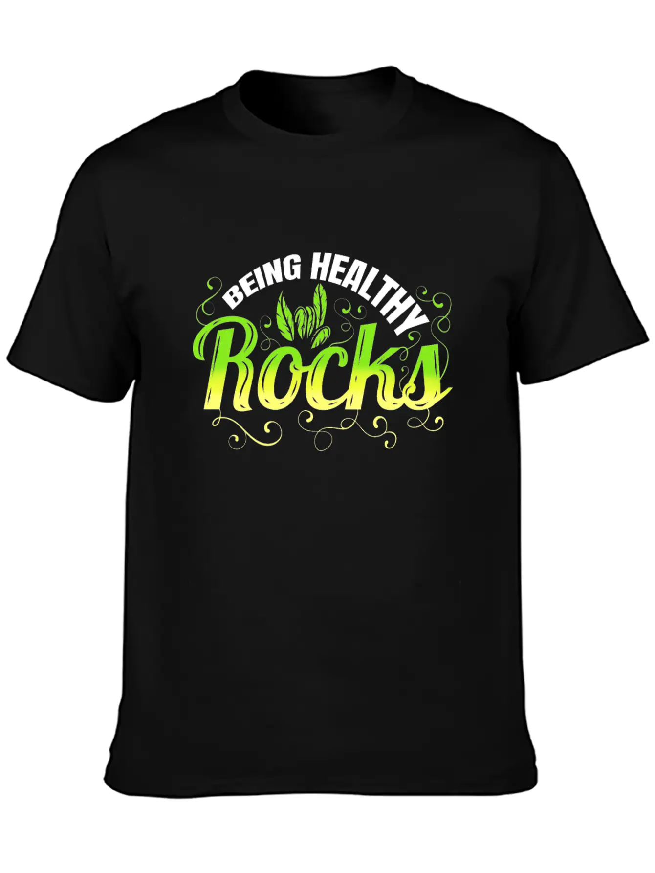 Vegetarian Pun - Being Healthy Rocks - Go Vegan Essential Unisex Summer Tee – Soft Cotton Casual Fit