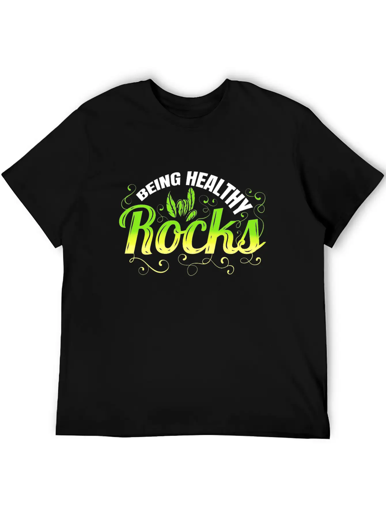 Vegetarian Pun - Being Healthy Rocks - Go Vegan Essential Unisex Summer Tee – Soft Cotton Casual Fit