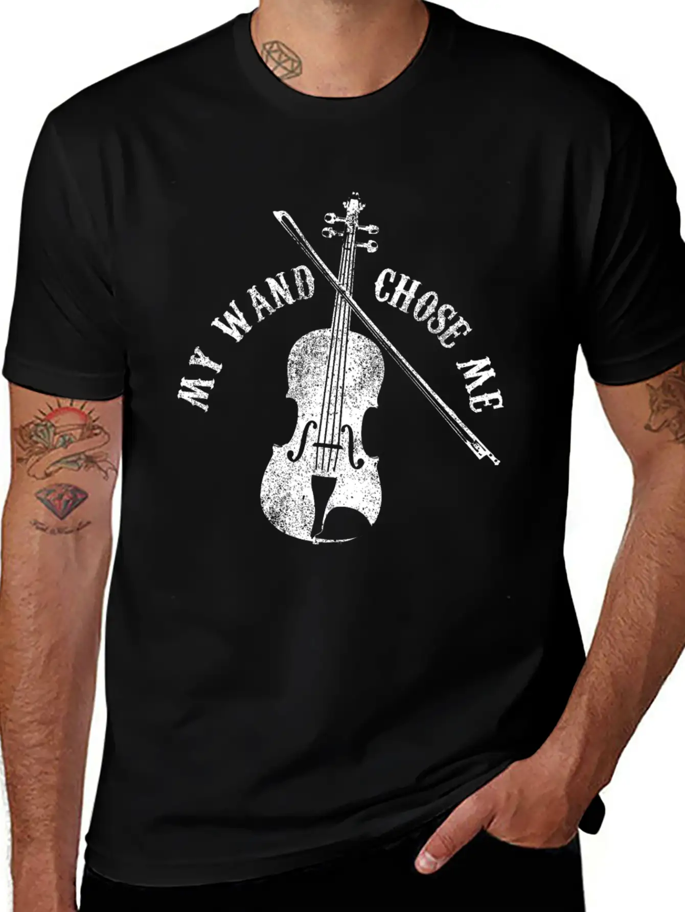 Violin - My Wand Chose Me Classic Cotton Tee – Unisex Comfort For Any Season