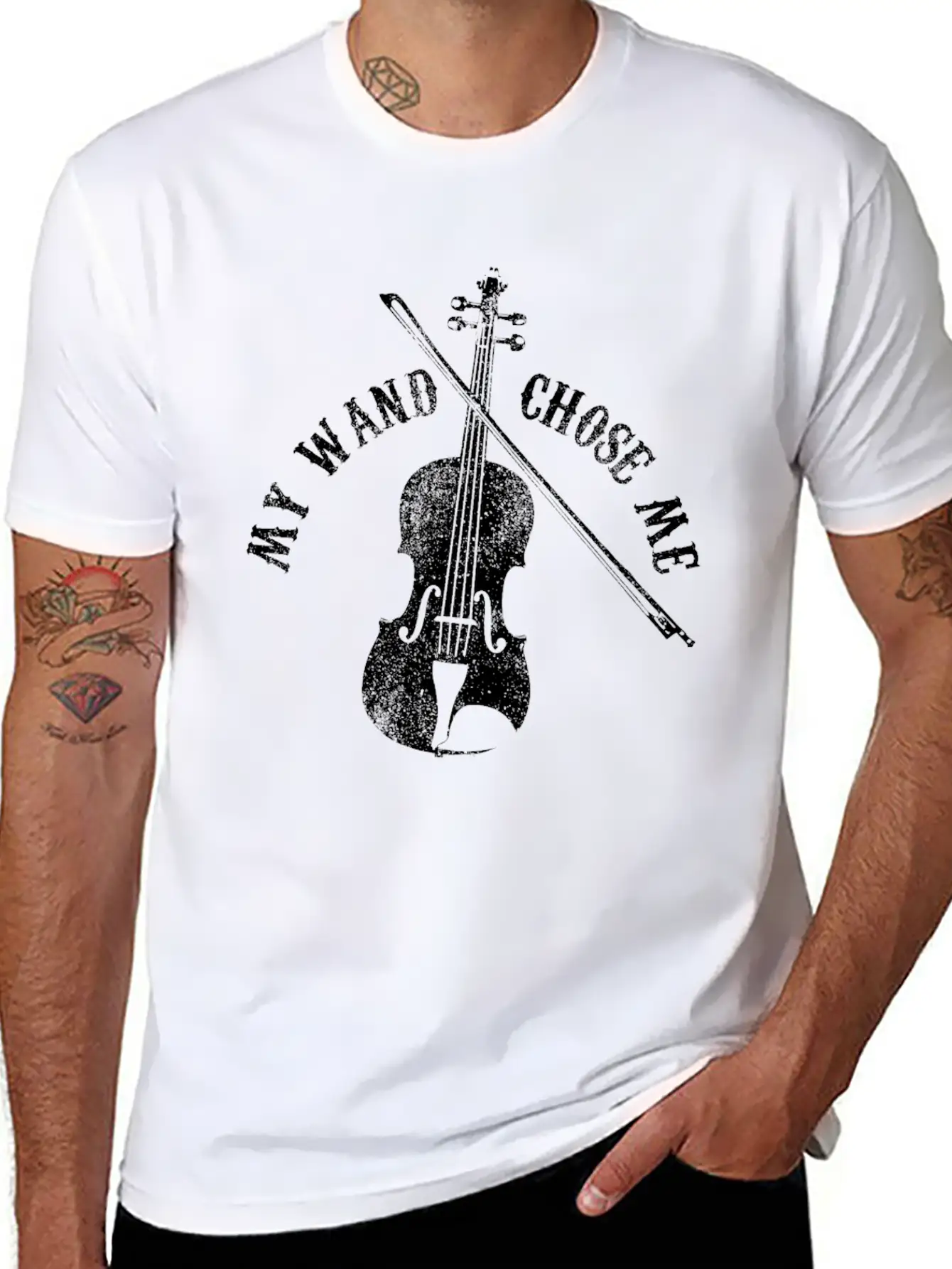Violin - My Wand Chose Me Classic Cotton Tee – Unisex Comfort For Any Season