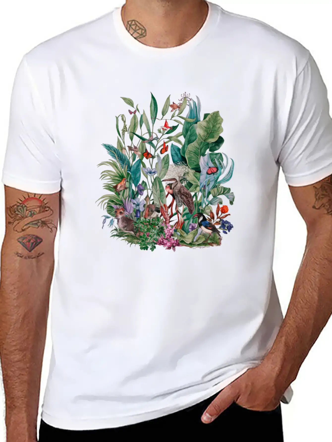 Watercolor Botanical Plants Floral Classic Cotton Tee – Unisex Comfort For Any Season