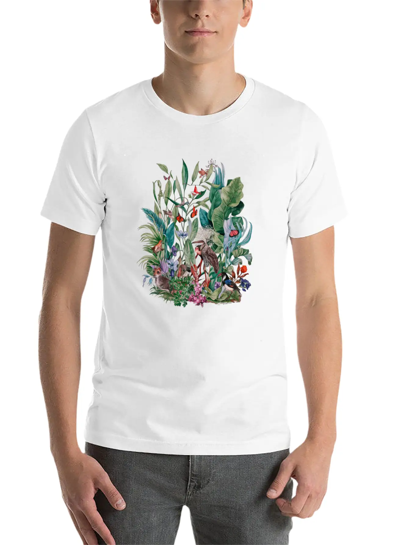 Watercolor Botanical Plants Floral Classic Cotton Tee – Unisex Comfort For Any Season