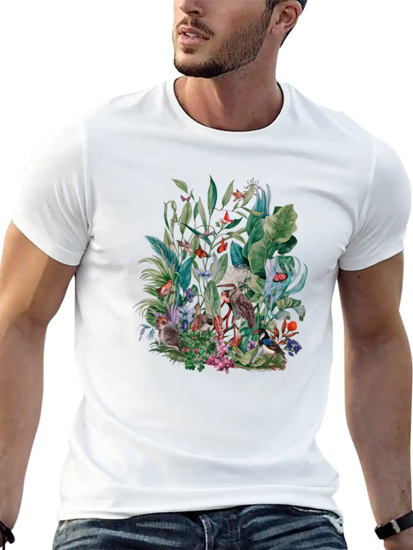 Watercolor Botanical Plants Floral Classic Cotton Tee – Unisex Comfort For Any Season