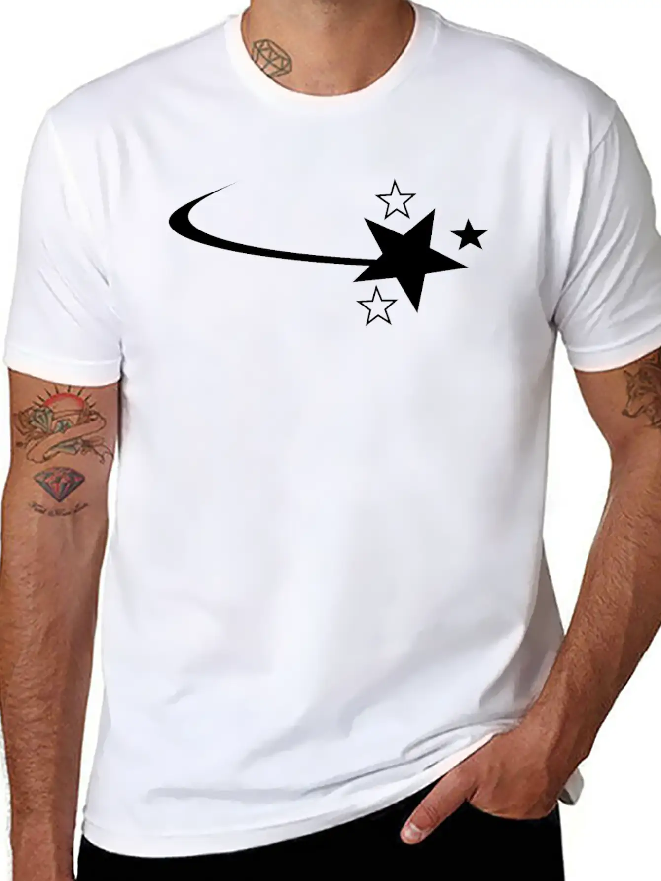 White Star Casual Graphic T-Shirt – Simple And Comfortable Daily Wear