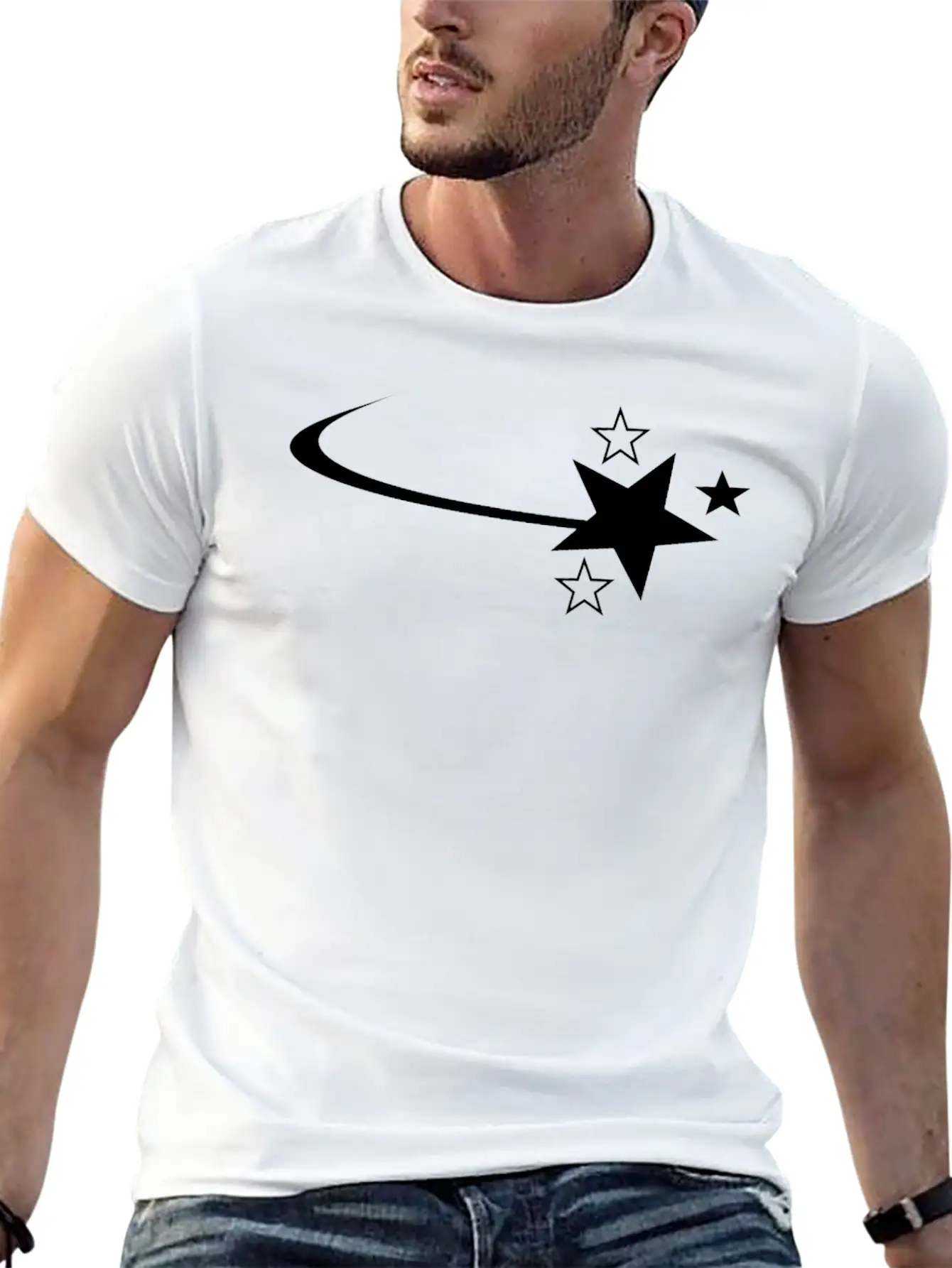 White Star Casual Graphic T-Shirt – Simple And Comfortable Daily Wear