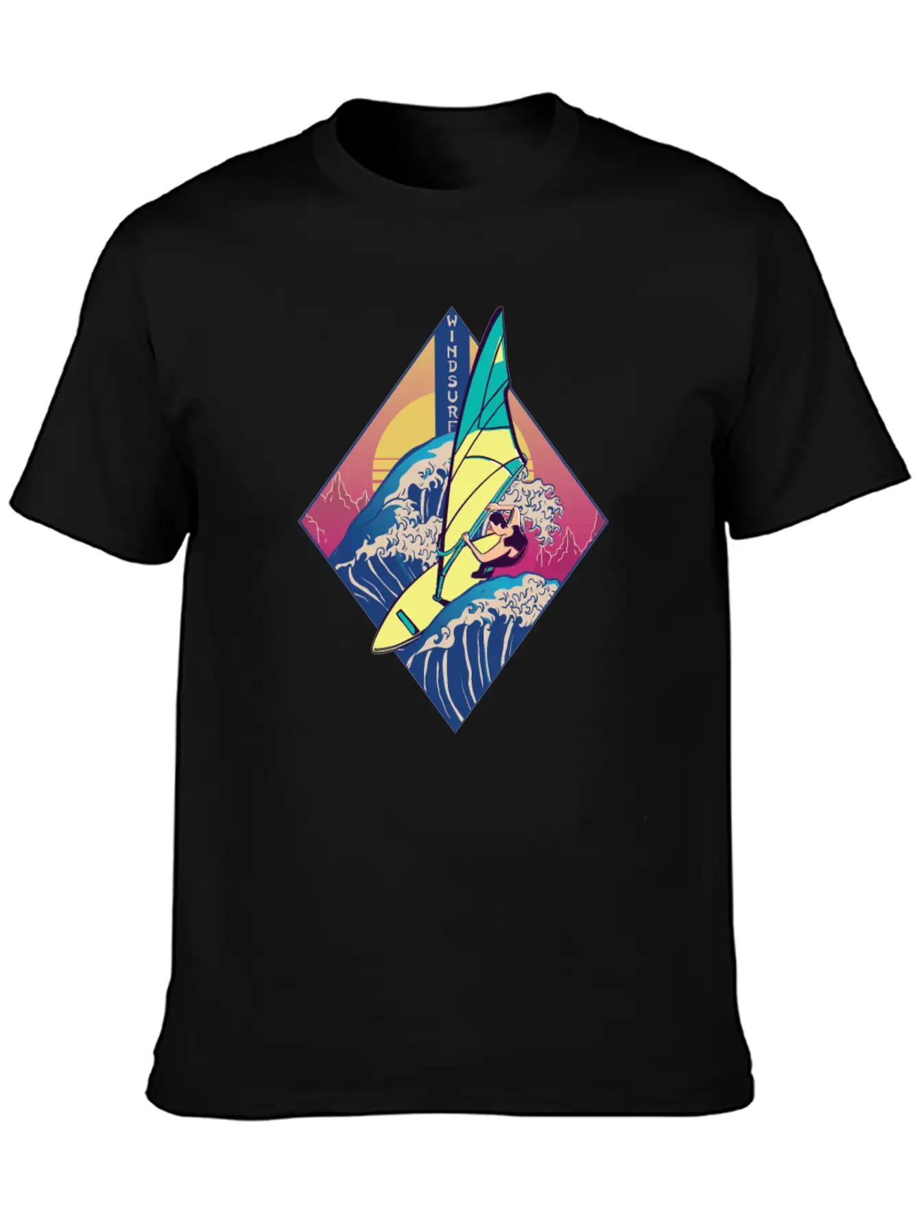 Windsurfing Sails Surf Board Watersport Vaporwave Classic Cotton Tee – Unisex Comfort For Any Season