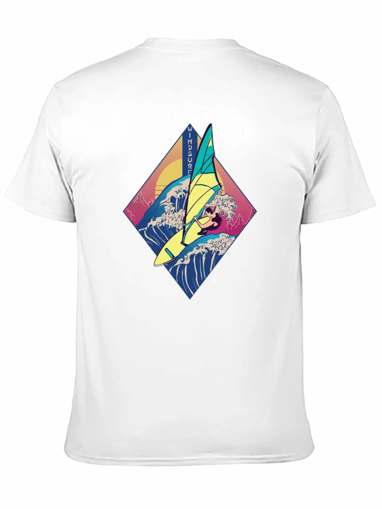 Windsurfing Sails Surf Board Watersport Vaporwave Classic Cotton Tee – Unisex Comfort For Any Season