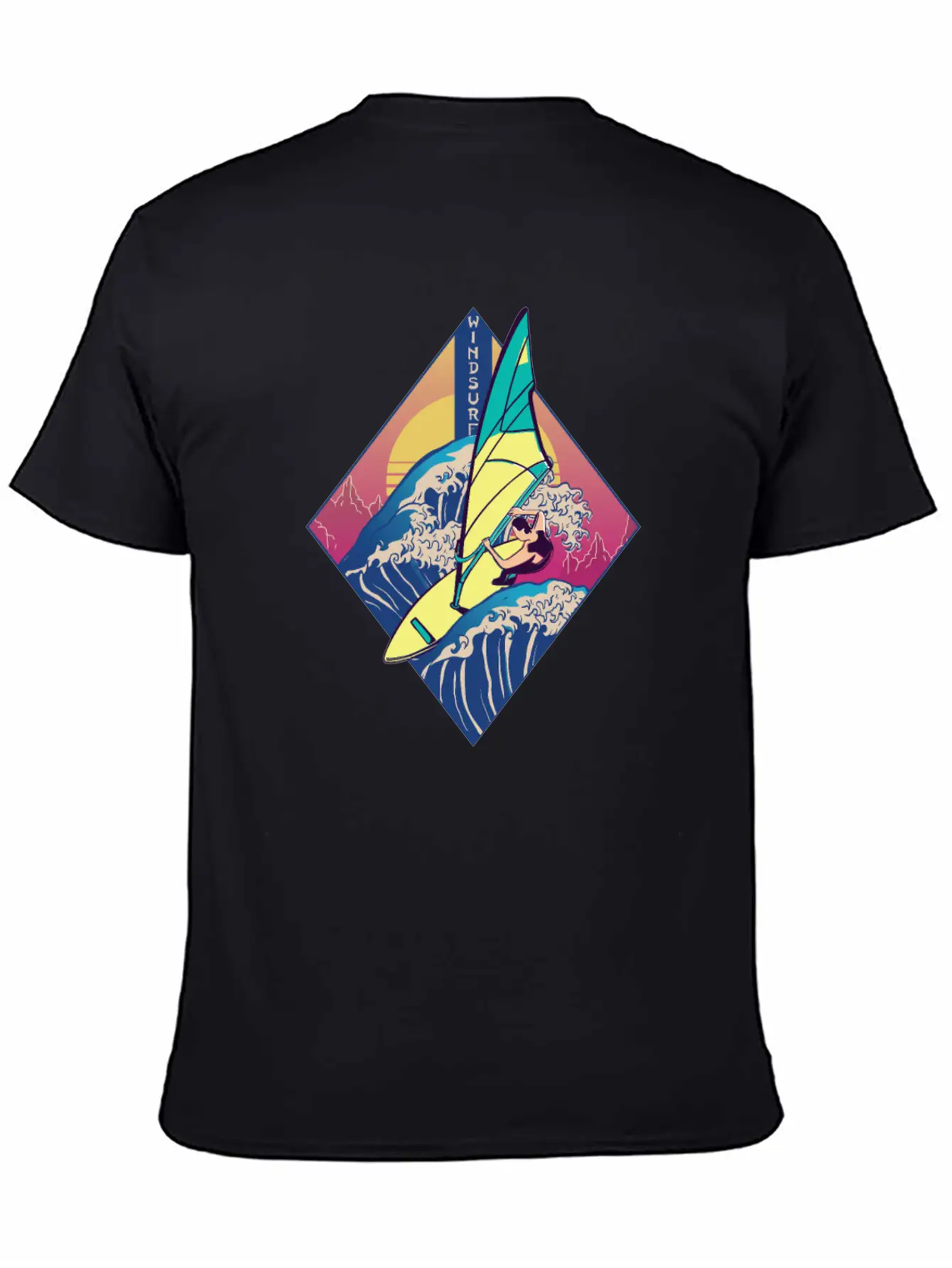 Windsurfing Sails Surf Board Watersport Vaporwave Classic Cotton Tee – Unisex Comfort For Any Season