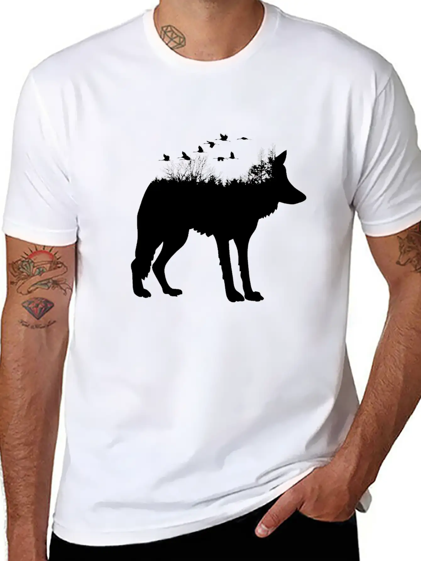 Wolf Forest Casual Graphic T-Shirt – Simple And Comfortable Daily Wear