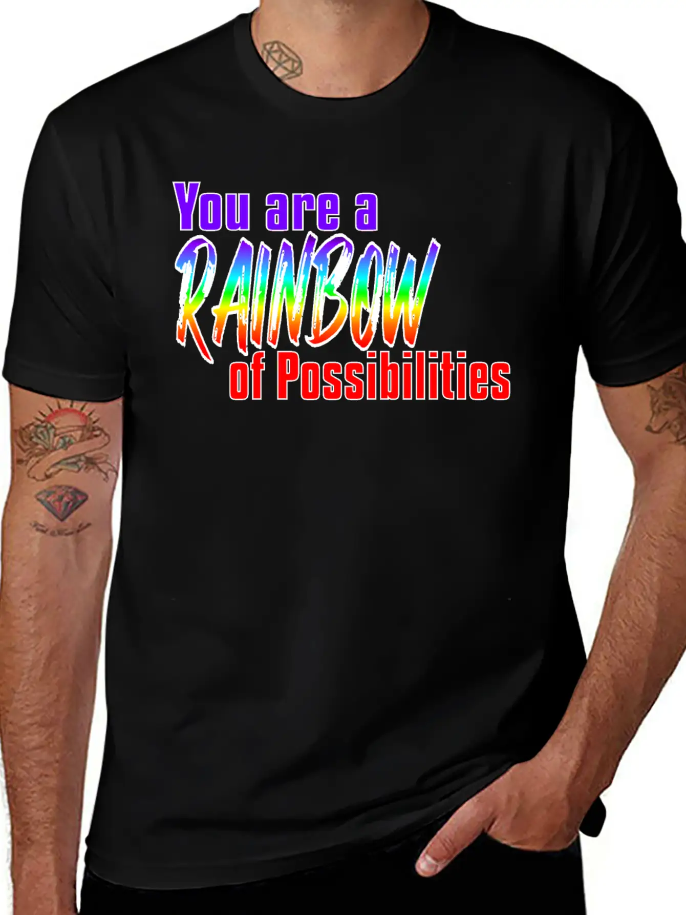 You Are A Rainbow Of Possibilities Casual Graphic T-Shirt – Simple And Comfortable Daily Wear