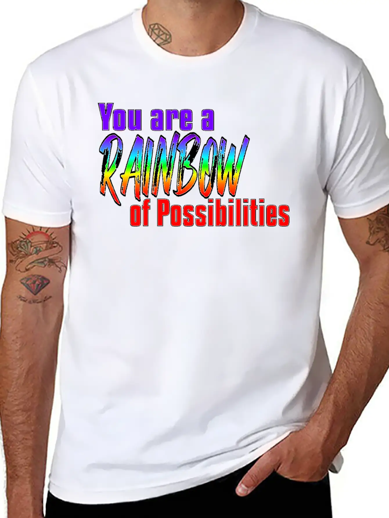 You Are A Rainbow Of Possibilities Casual Graphic T-Shirt – Simple And Comfortable Daily Wear