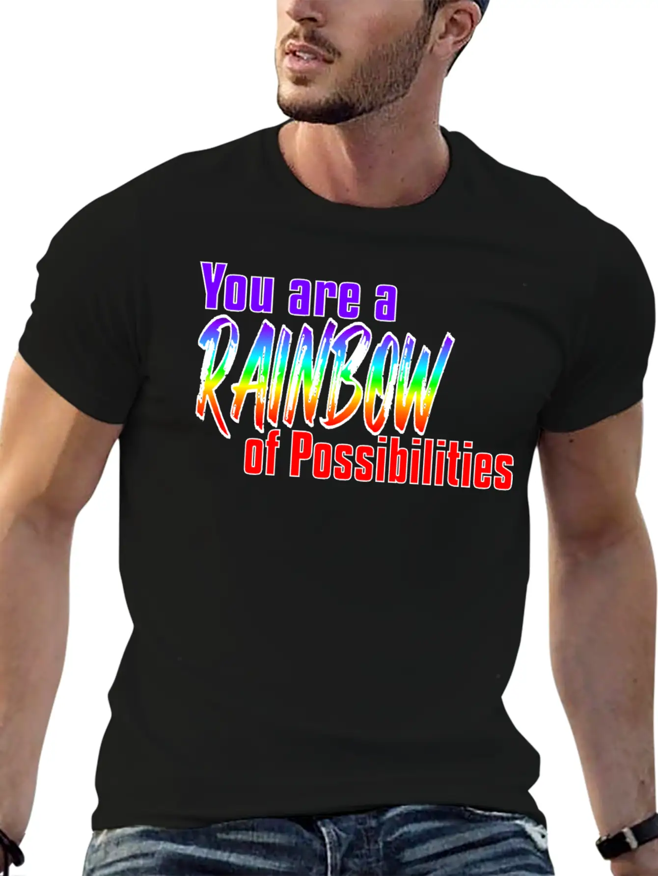 You Are A Rainbow Of Possibilities Casual Graphic T-Shirt – Simple And Comfortable Daily Wear
