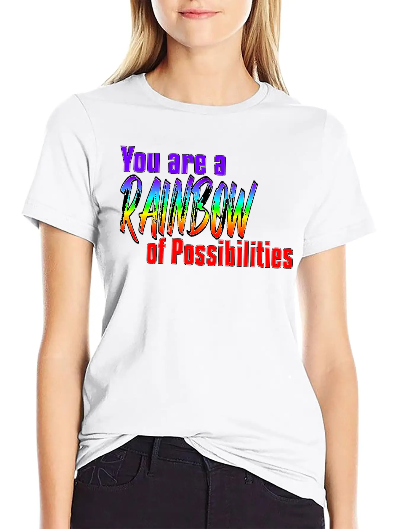 You Are A Rainbow Of Possibilities Casual Graphic T-Shirt – Simple And Comfortable Daily Wear