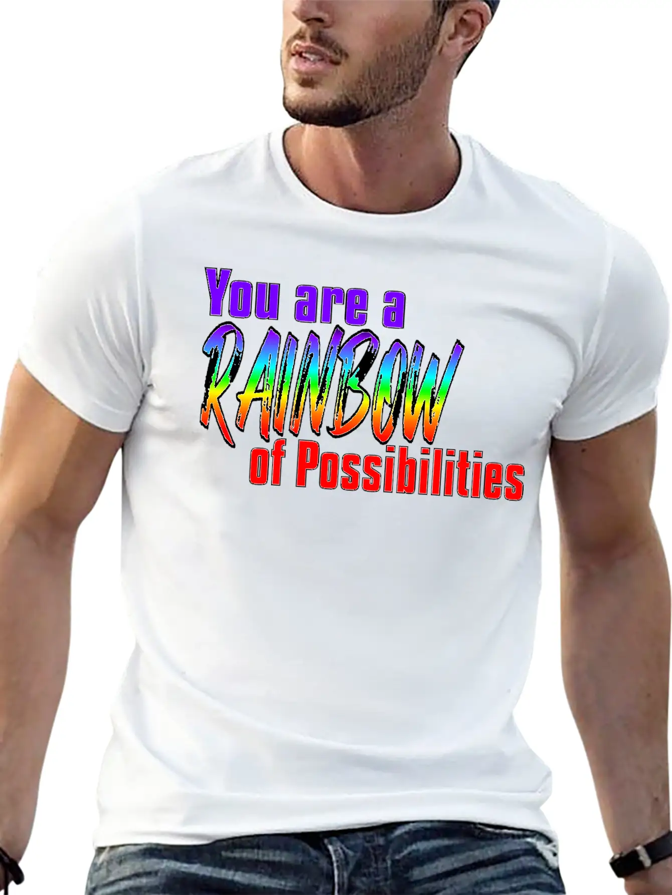 You Are A Rainbow Of Possibilities Casual Graphic T-Shirt – Simple And Comfortable Daily Wear