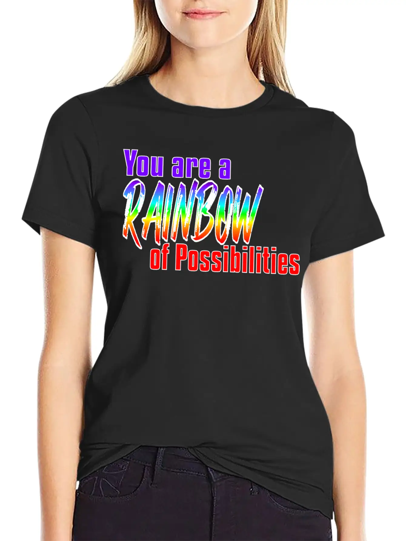 You Are A Rainbow Of Possibilities Casual Graphic T-Shirt – Simple And Comfortable Daily Wear