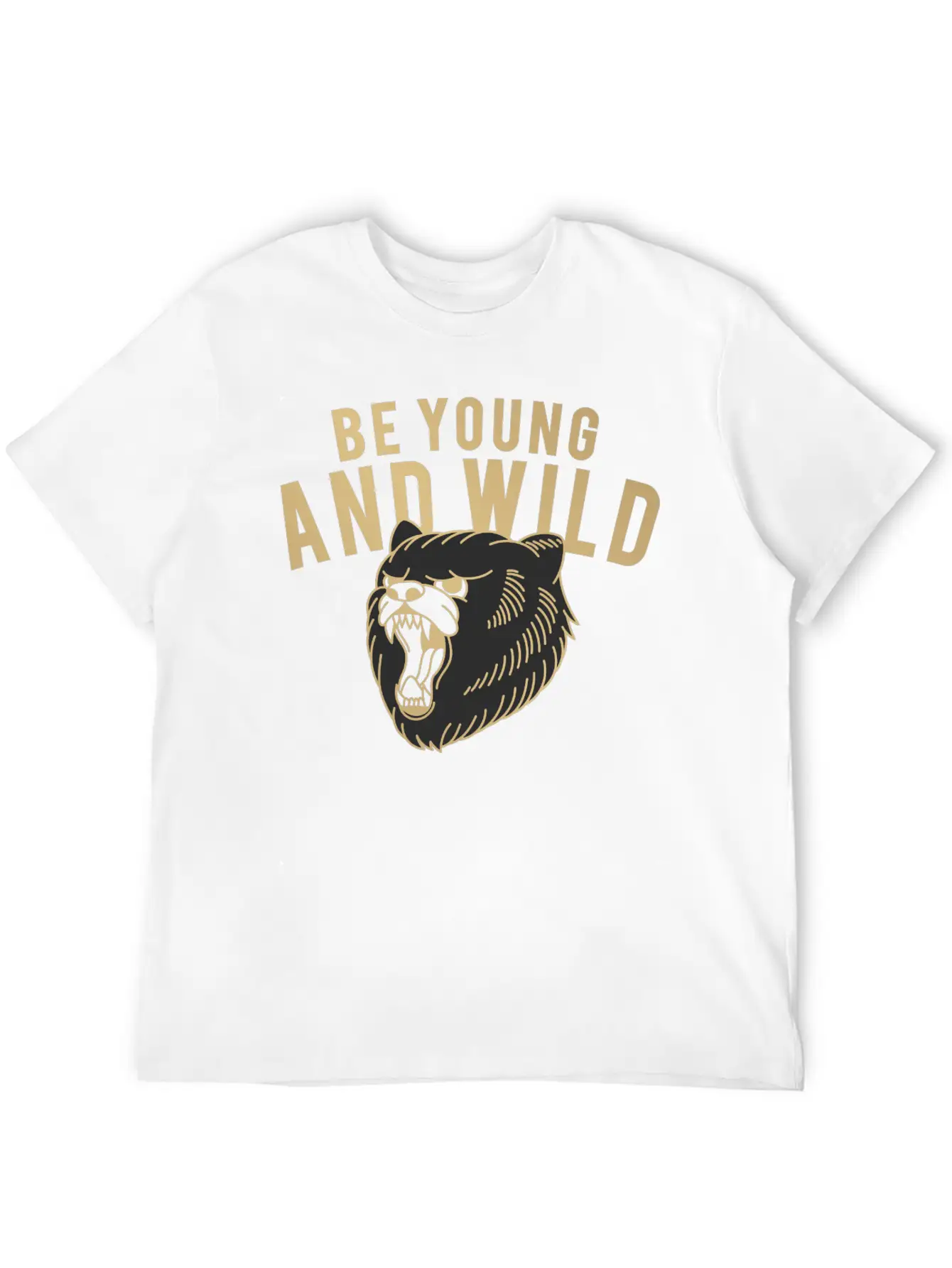 "Young & Wild Roar" Basic Graphic T-Shirt – Daily Comfort In Soft Cotton