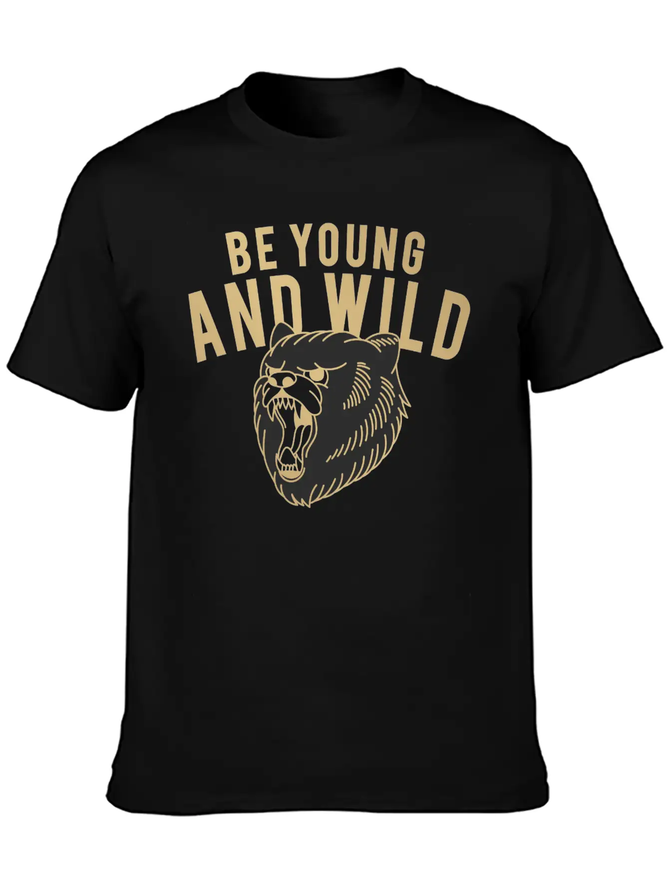 "Young & Wild Roar" Basic Graphic T-Shirt – Daily Comfort In Soft Cotton