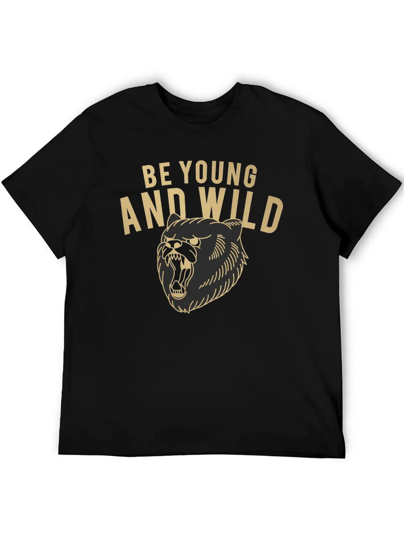 "Young & Wild Roar" Basic Graphic T-Shirt – Daily Comfort In Soft Cotton