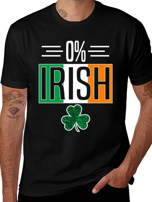 0 Irish St Patricks Day Irish Zero Percent Shmaroc Simple Everyday Graphic Tee – Lightweight Summer Wear