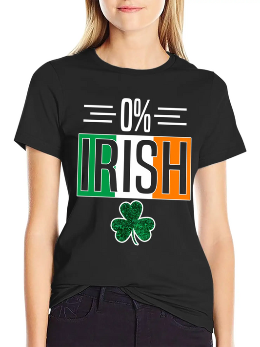 0 Irish St Patricks Day Irish Zero Percent Shmaroc Simple Everyday Graphic Tee – Lightweight Summer Wear