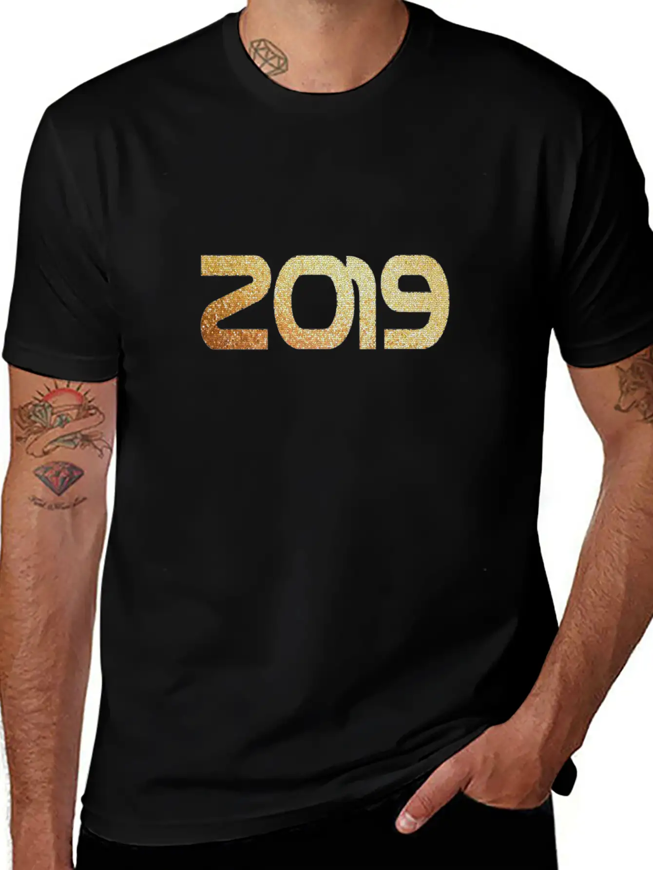 2019 Gold Casual Graphic T-Shirt – Simple And Comfortable Daily Wear