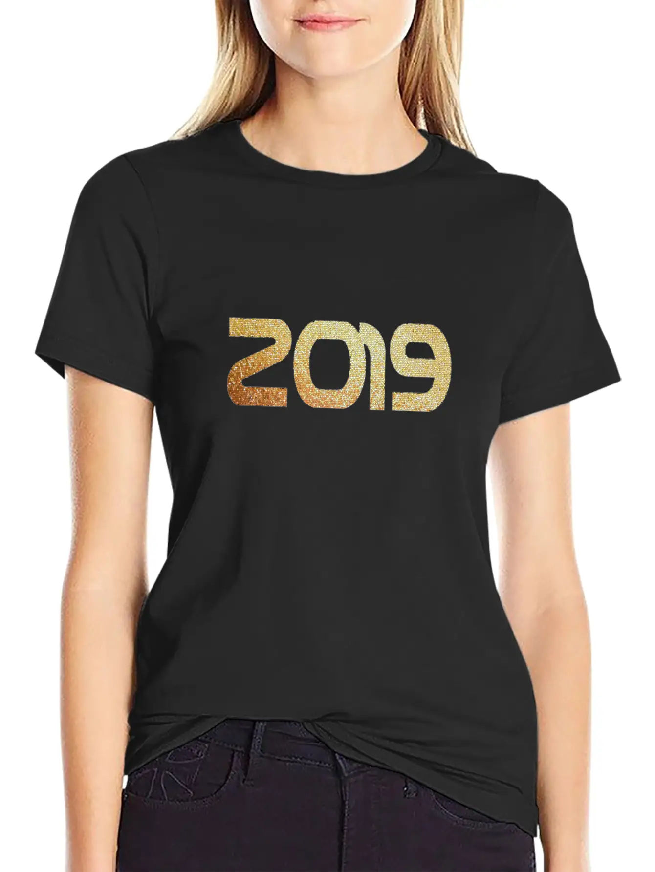 2019 Gold Casual Graphic T-Shirt – Simple And Comfortable Daily Wear