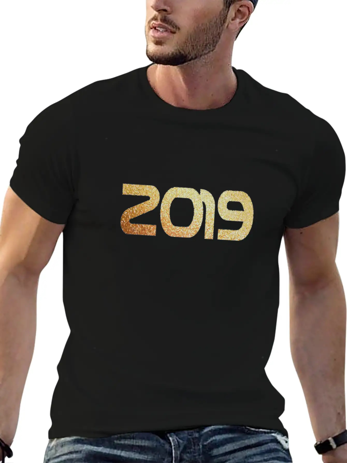 2019 Gold Casual Graphic T-Shirt – Simple And Comfortable Daily Wear