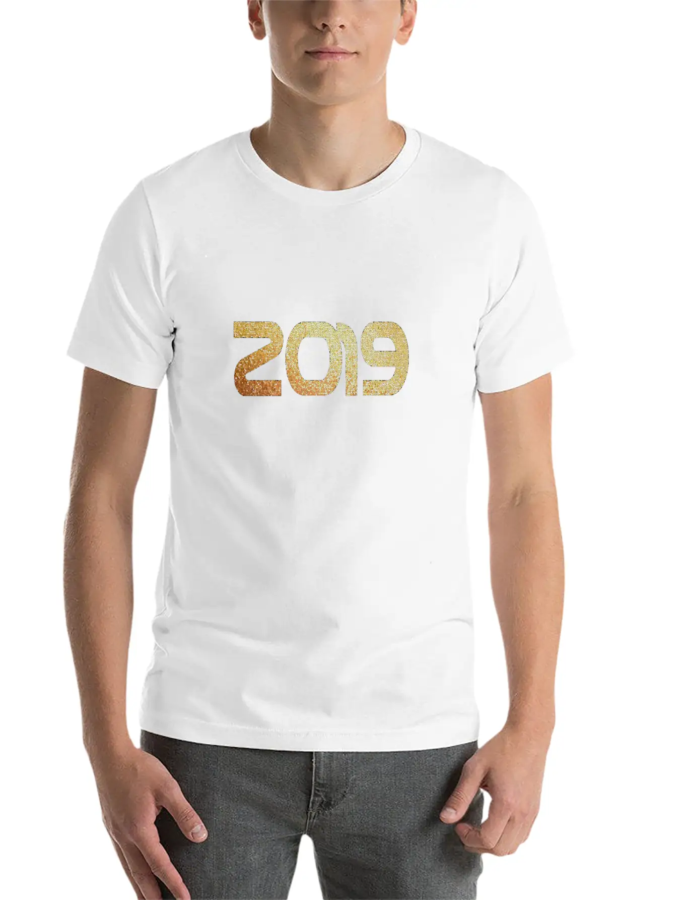 2019 Gold Casual Graphic T-Shirt – Simple And Comfortable Daily Wear