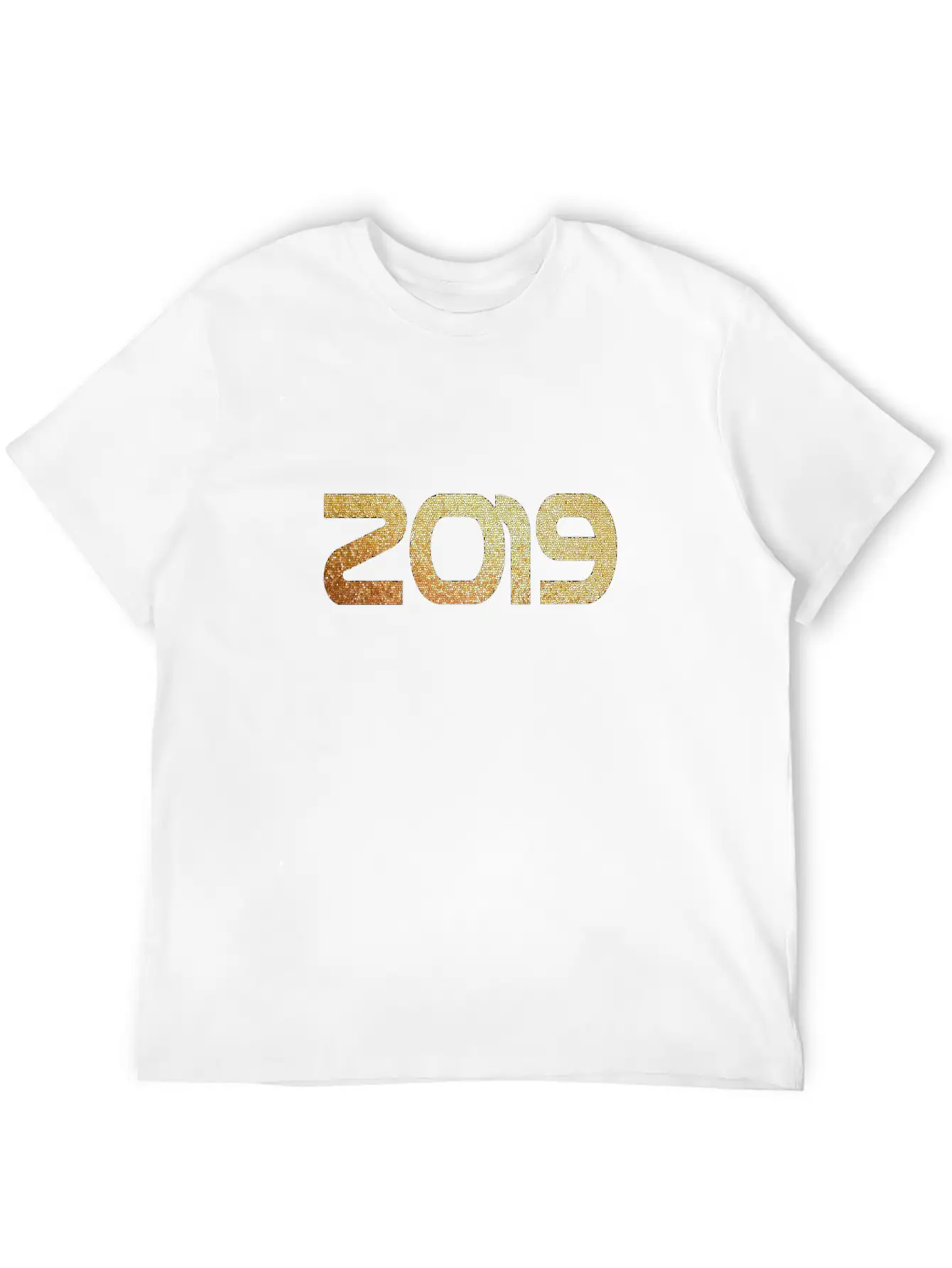 2019 Gold Casual Graphic T-Shirt – Simple And Comfortable Daily Wear