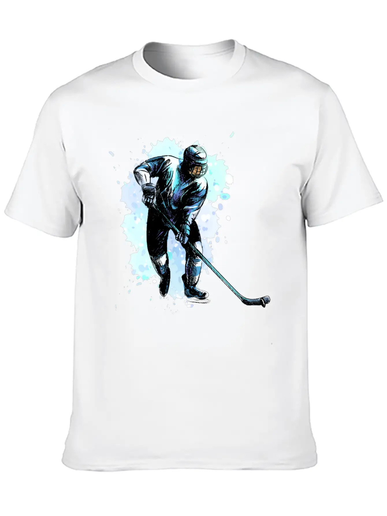 Abstract Hockey Player Winter Sport Winter Casual Graphic T-Shirt – Simple And Comfortable Daily Wear