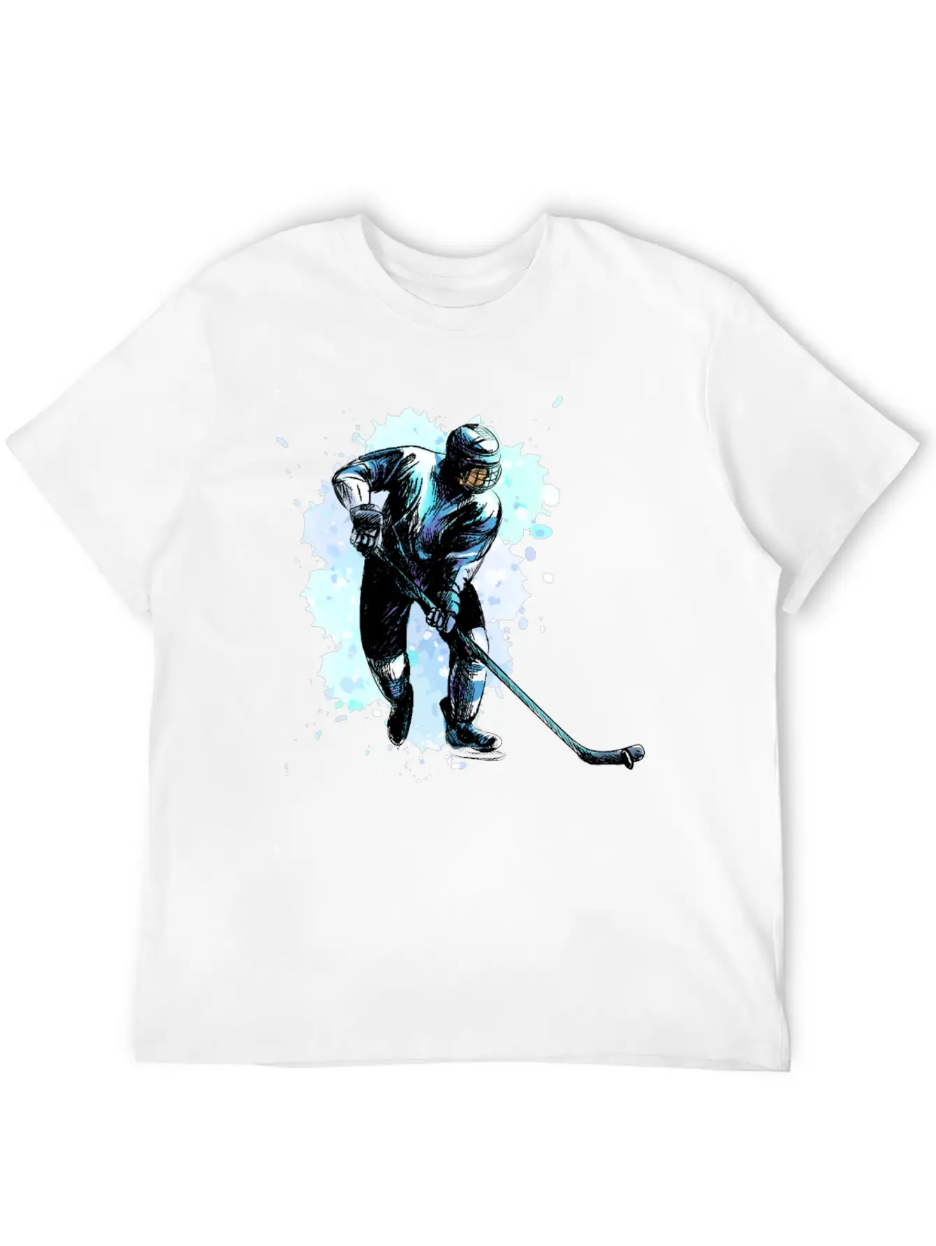 Abstract Hockey Player Winter Sport Winter Casual Graphic T-Shirt – Simple And Comfortable Daily Wear
