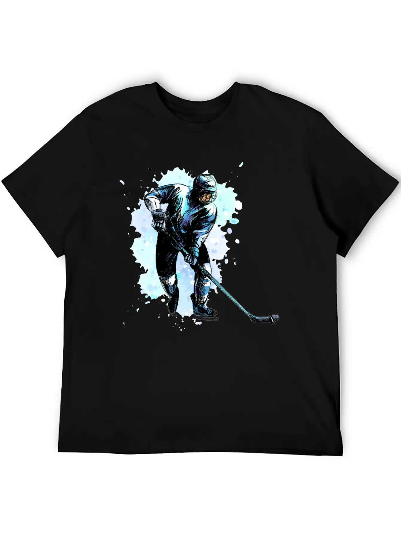 Abstract Hockey Player Winter Sport Winter Casual Graphic T-Shirt – Simple And Comfortable Daily Wear