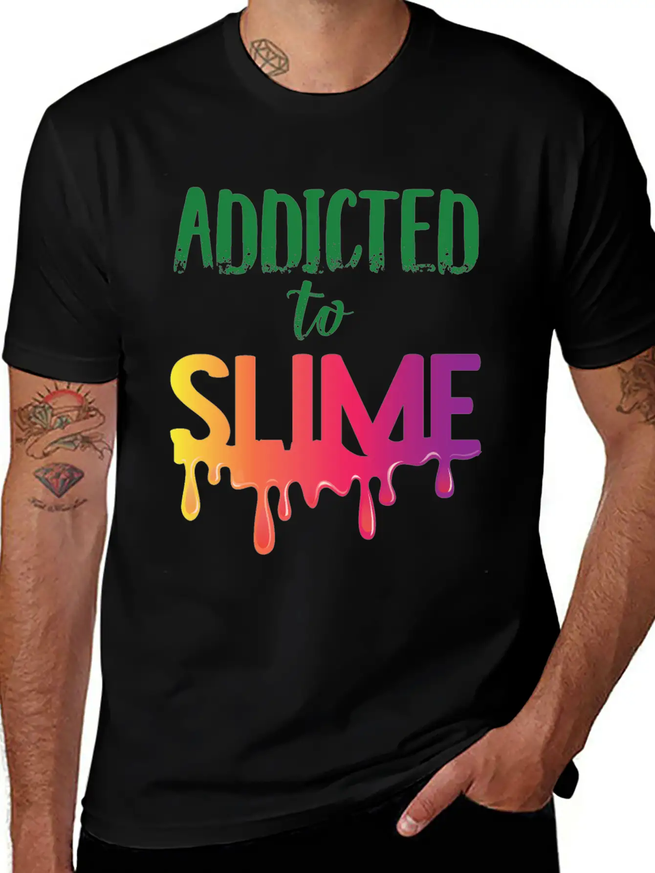 Addicted To Slime Colorful T-Shirt Essential Unisex Summer Tee – Soft Cotton Casual Fit