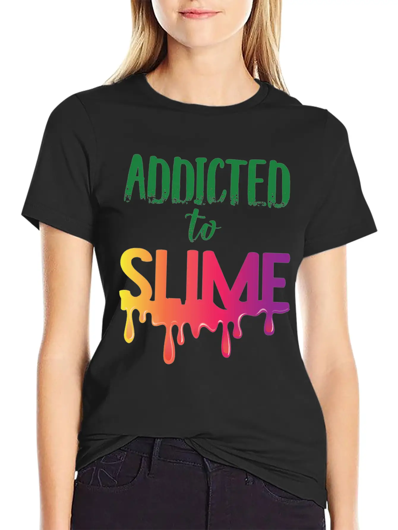 Addicted To Slime Colorful T-Shirt Essential Unisex Summer Tee – Soft Cotton Casual Fit