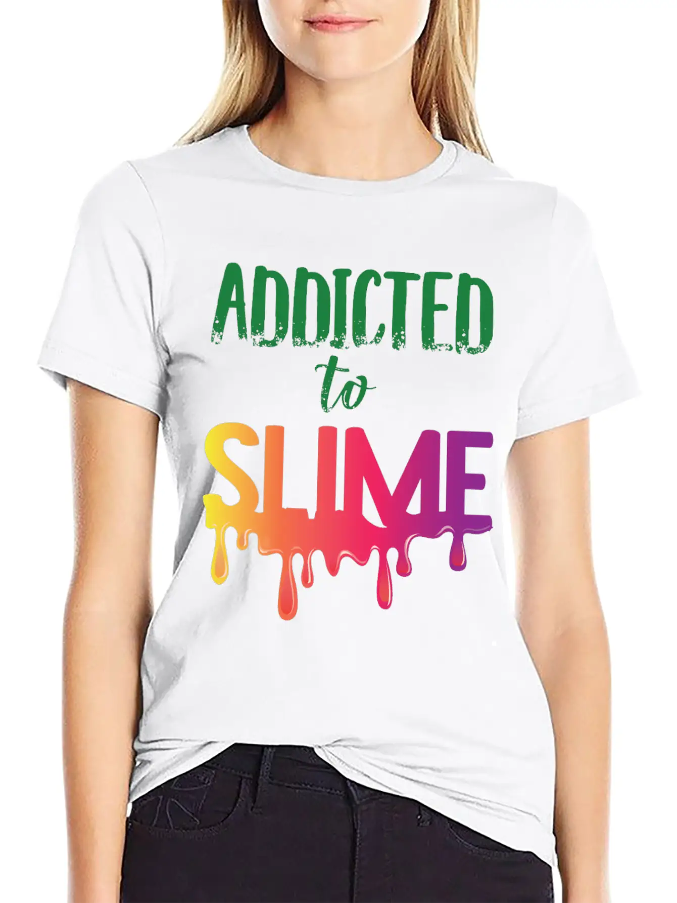Addicted To Slime Colorful T-Shirt Essential Unisex Summer Tee – Soft Cotton Casual Fit
