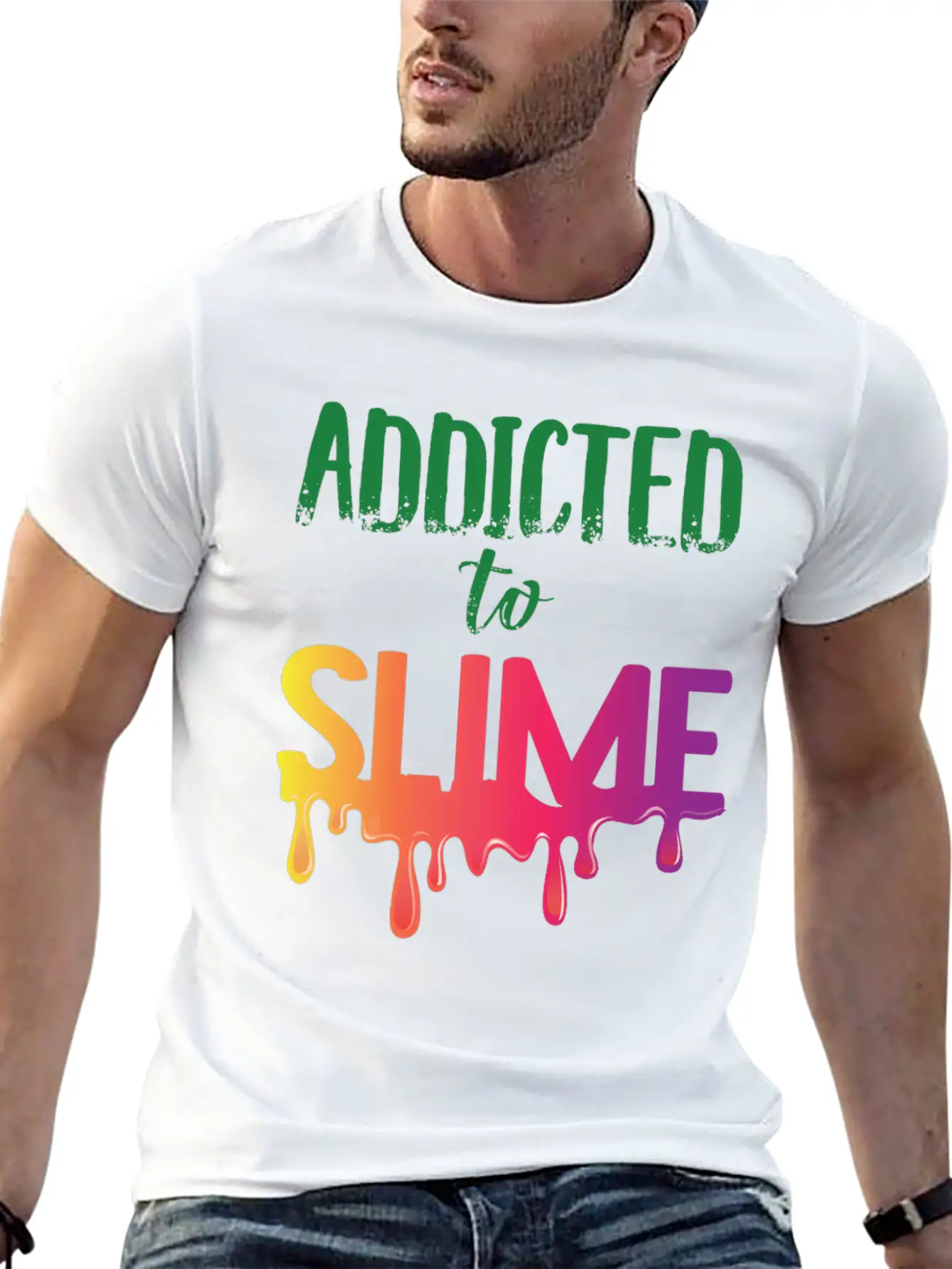 Addicted To Slime Colorful T-Shirt Essential Unisex Summer Tee – Soft Cotton Casual Fit