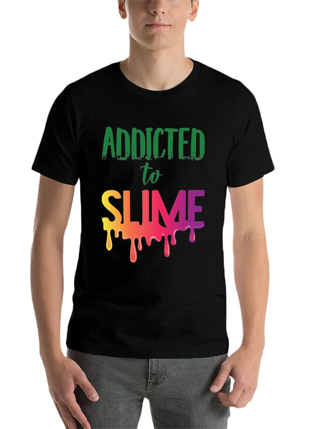 Addicted To Slime Colorful T-Shirt Essential Unisex Summer Tee – Soft Cotton Casual Fit