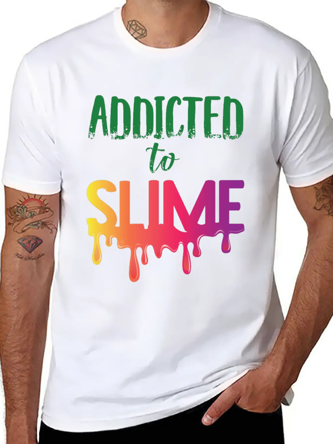 Addicted To Slime Colorful T-Shirt Essential Unisex Summer Tee – Soft Cotton Casual Fit