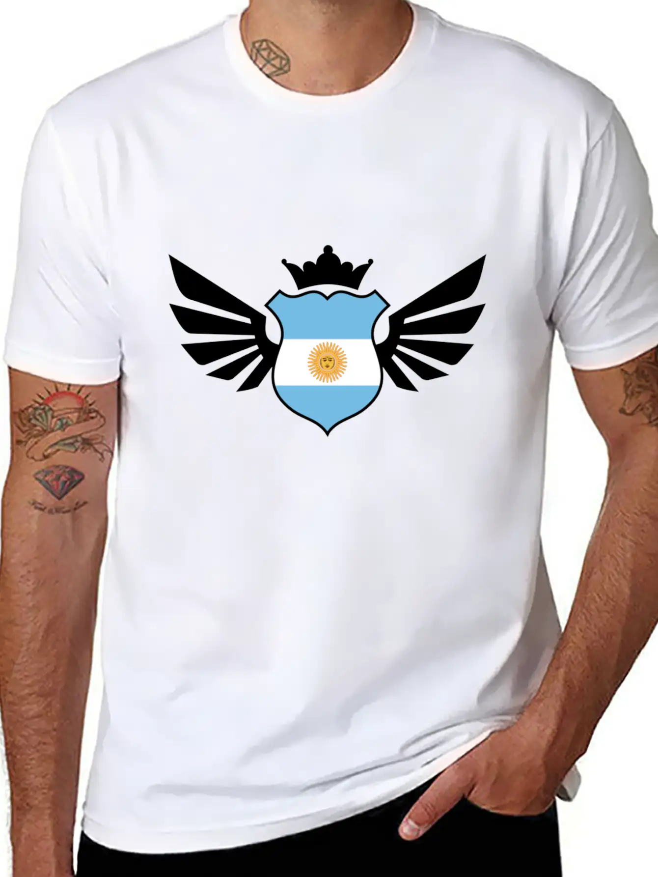 Argentina Emblem Flag Casual Graphic T-Shirt – Simple And Comfortable Daily Wear