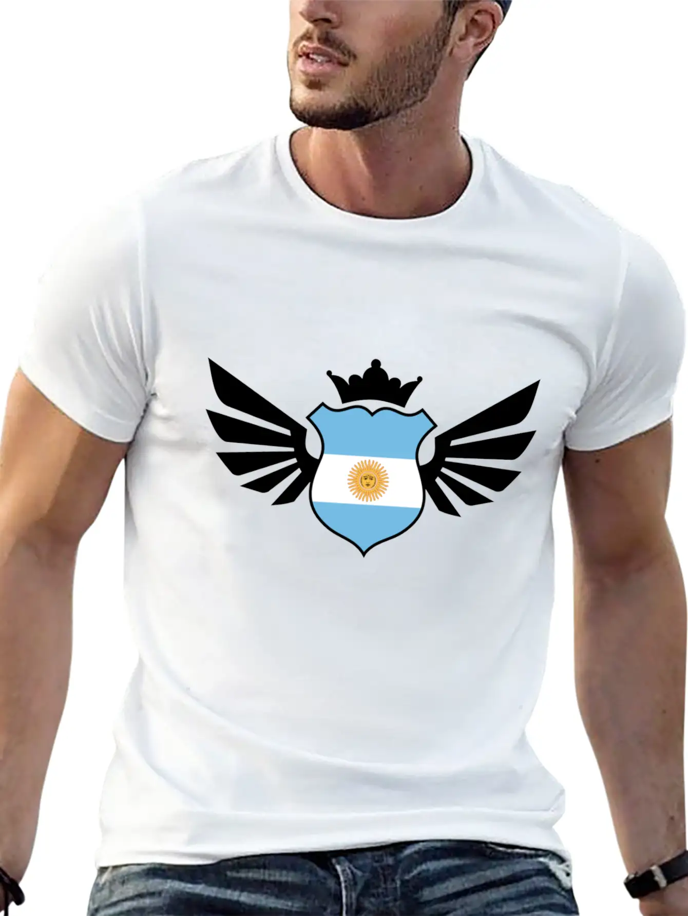 Argentina Emblem Flag Casual Graphic T-Shirt – Simple And Comfortable Daily Wear