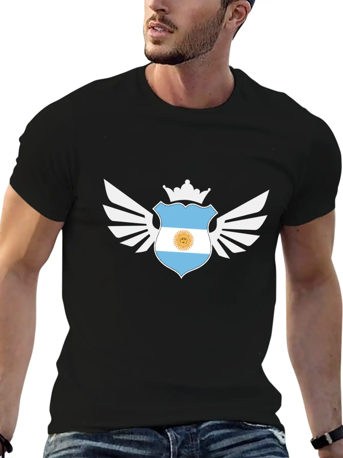 Argentina Emblem Flag Casual Graphic T-Shirt – Simple And Comfortable Daily Wear