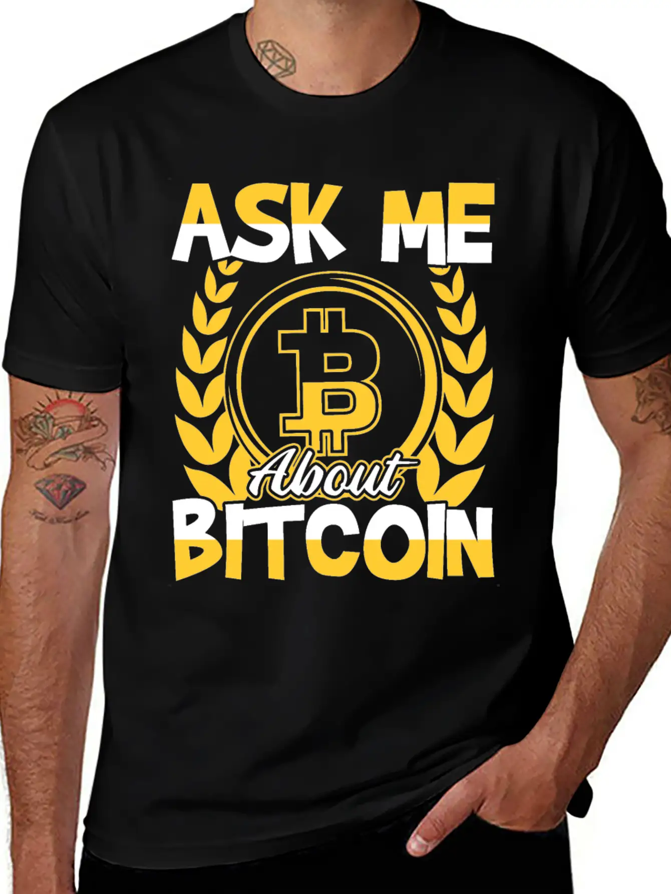 Ask Me About Bitcoin (BTC) Trader Investor Essential Unisex Summer Tee – Soft Cotton Casual Fit