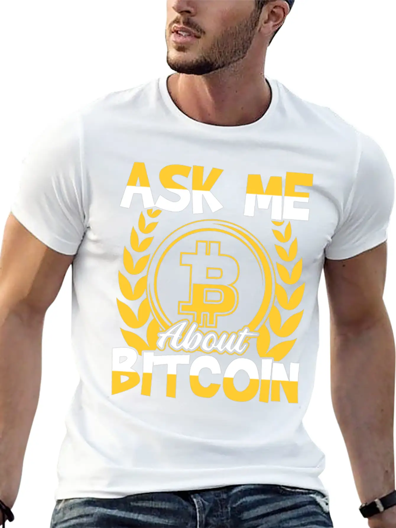 Ask Me About Bitcoin (BTC) Trader Investor Essential Unisex Summer Tee – Soft Cotton Casual Fit
