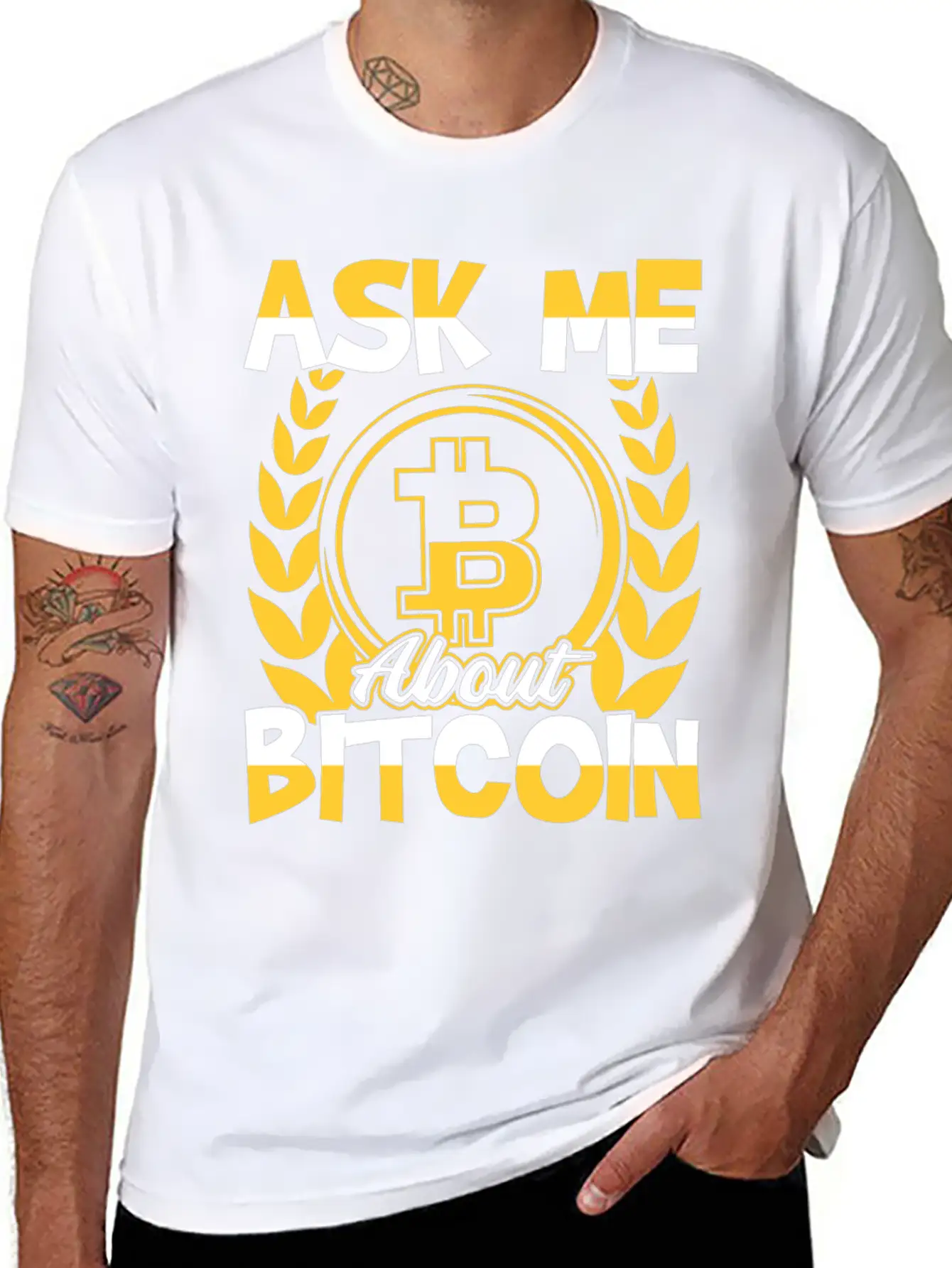 Ask Me About Bitcoin (BTC) Trader Investor Essential Unisex Summer Tee – Soft Cotton Casual Fit
