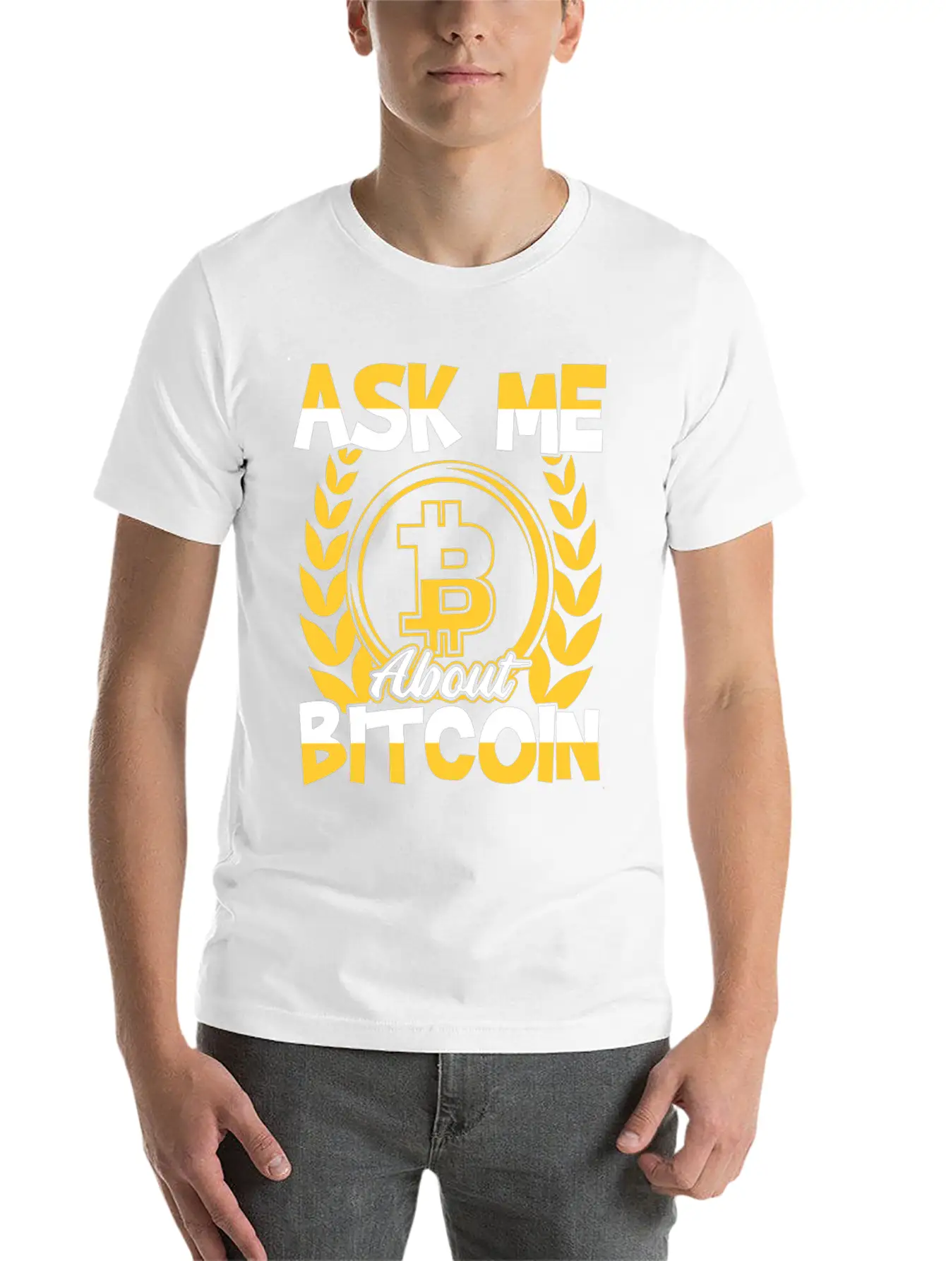 Ask Me About Bitcoin (BTC) Trader Investor Essential Unisex Summer Tee – Soft Cotton Casual Fit