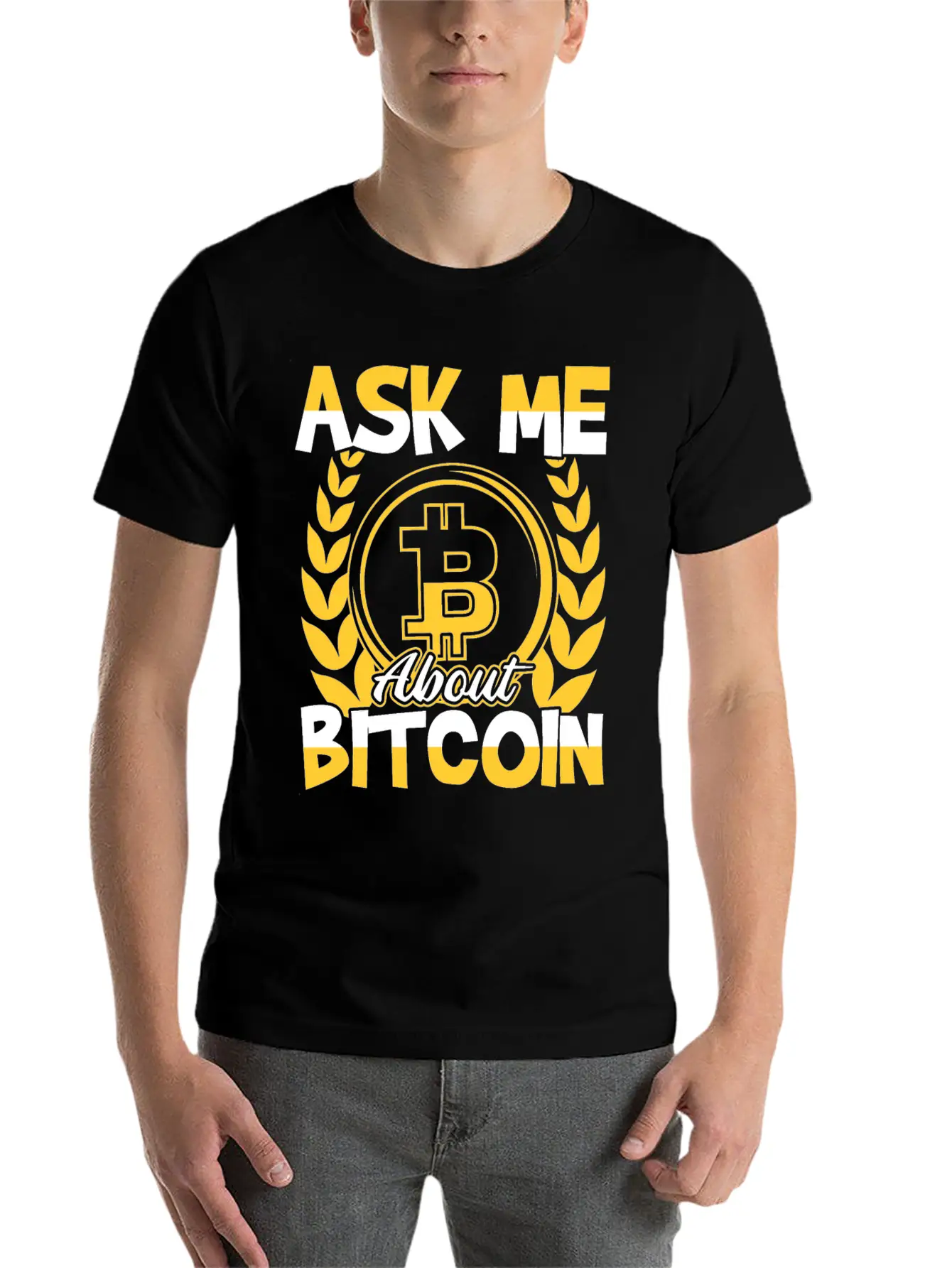 Ask Me About Bitcoin (BTC) Trader Investor Essential Unisex Summer Tee – Soft Cotton Casual Fit