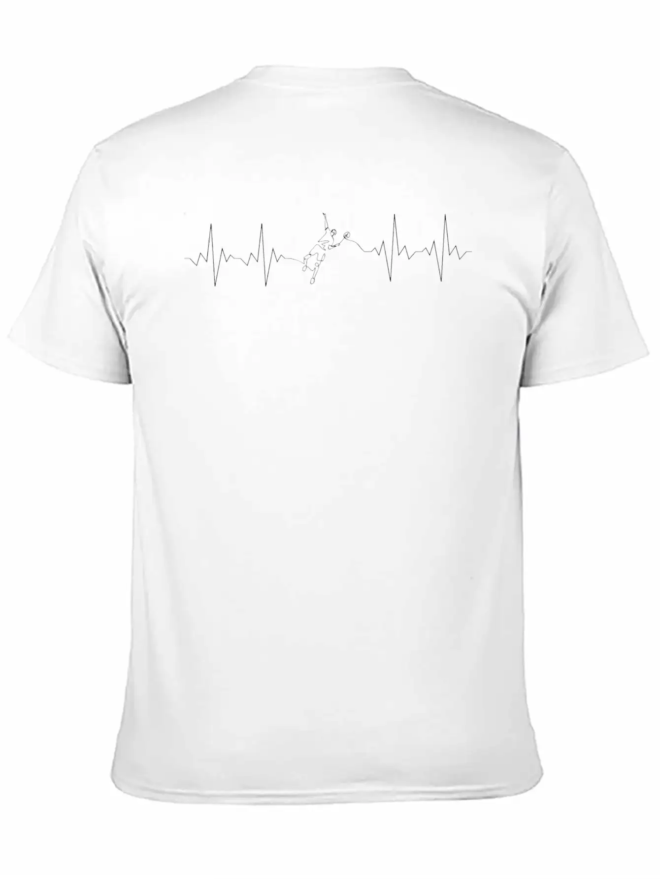 Badminton Heartbeat Classic Pulse Active Casual Graphic T-Shirt – Simple And Comfortable Daily Wear